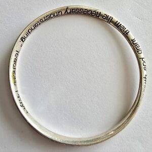 Teacher's Prayer bracelet silver tone mobius twist words bangle teacher